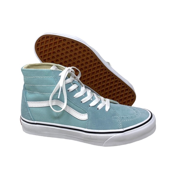 VANS Sk8-Hi Tapered Sneakers Women's Suede Blue Canvas Shoes Casual VN0A5KRUH7O - Picture 7 of 9